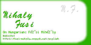 mihaly fusi business card